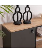 Meuble TV Lissa Dolapli chêne/noir - 160x30x48.6 cm