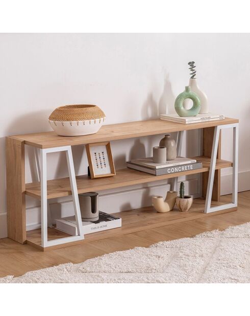Meuble TV Lissa Rafli chêne/blanc - 123.6x30x48.6 cm