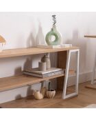 Meuble TV Lissa Rafli chêne/blanc - 123.6x30x48.6 cm