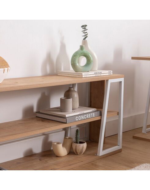 Meuble TV Lissa Rafli chêne/blanc - 123.6x30x48.6 cm