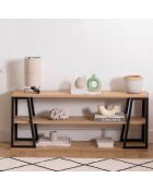Meuble TV Lissa Rafli chêne/noir - 123.6x30x48.6 cm