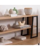 Meuble TV Lissa Rafli chêne/noir - 123.6x30x48.6 cm