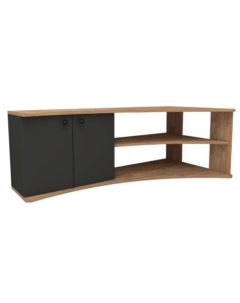 Meuble TV Termera pin/anthracite - 48.6x135x67.7 cm