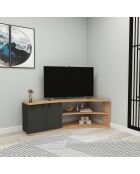 Meuble TV Termera pin/anthracite - 48.6x135x67.7 cm