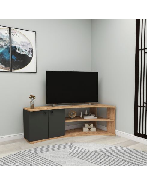 Meuble TV Termera pin/anthracite - 48.6x135x67.7 cm