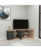 Meuble TV Termera pin/anthracite - 48.6x135x67.7 cm