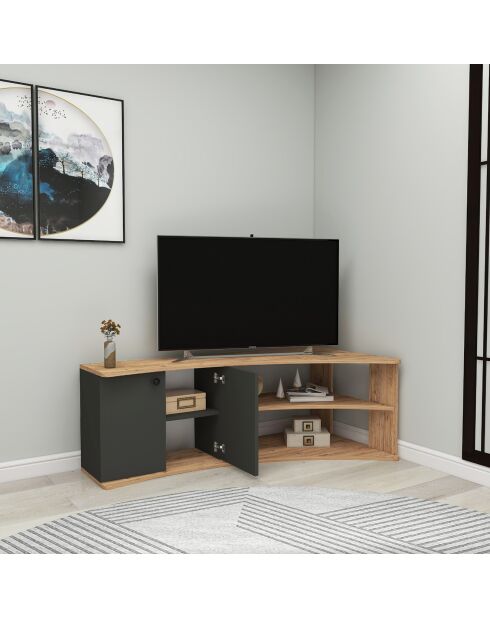 Meuble TV Termera pin/anthracite - 48.6x135x67.7 cm