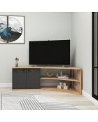 Meuble TV Termera pin/anthracite - 48.6x135x67.7 cm