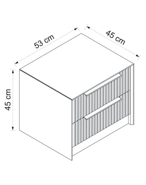 Nachtkastje Kale Luxe 7938 stone - 53x45x45 cm
