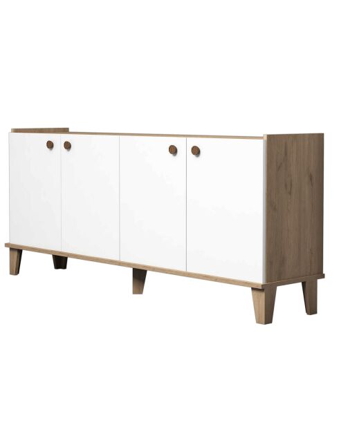 Console Sumer H3020 chêne/blanc - 180x77.8x41 cm