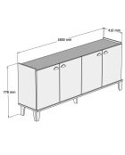Console Sumer H3020 chêne/blanc - 180x77.8x41 cm