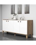 Console Sumer H3020 chêne/blanc - 180x77.8x41 cm