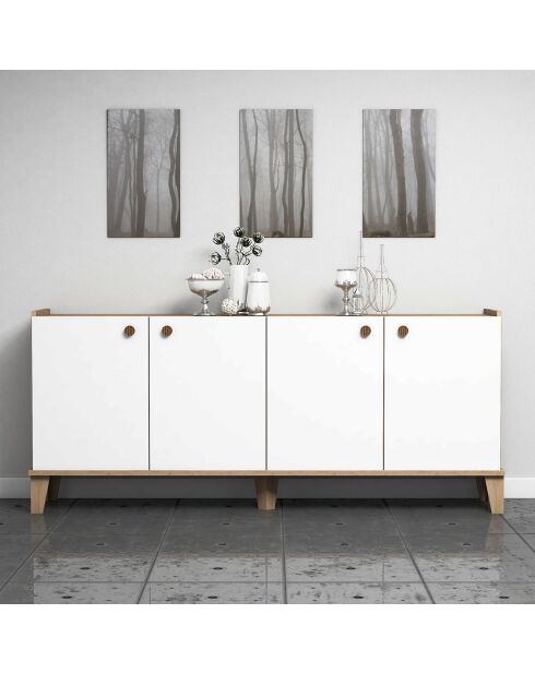 Console Sumer H3020 chêne/blanc - 180x77.8x41 cm