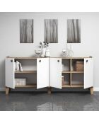 Console Sumer H3020 chêne/blanc - 180x77.8x41 cm