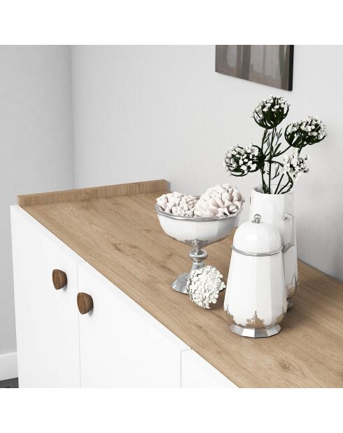 Console Sumer H3020 chêne/blanc - 180x77.8x41 cm