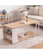 Table basse Lissa chêne/blanc - 120x50x48.6 cm