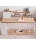 Table basse Lissa chêne/blanc - 120x50x48.6 cm