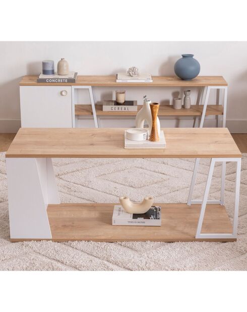 Table basse Lissa chêne/blanc - 120x50x48.6 cm