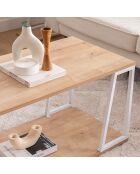 Table basse Lissa chêne/blanc - 120x50x48.6 cm