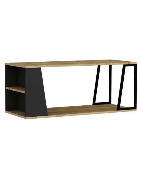 Table basse Lissa chêne/noir - 120x50x48.6 cm
