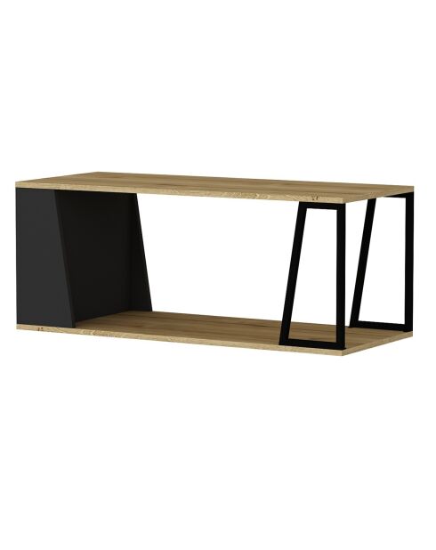 Table basse Lissa chêne/noir - 120x50x48.6 cm