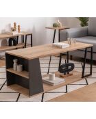 Table basse Lissa chêne/noir - 120x50x48.6 cm