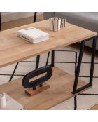 Table basse Lissa chêne/noir - 120x50x48.6 cm