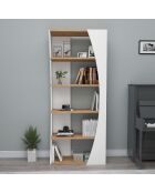 Étagère à livres Selge pin/blanc - 150x63.6x23.8 cm