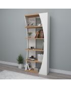 Étagère à livres Selge pin/blanc - 150x63.6x23.8 cm