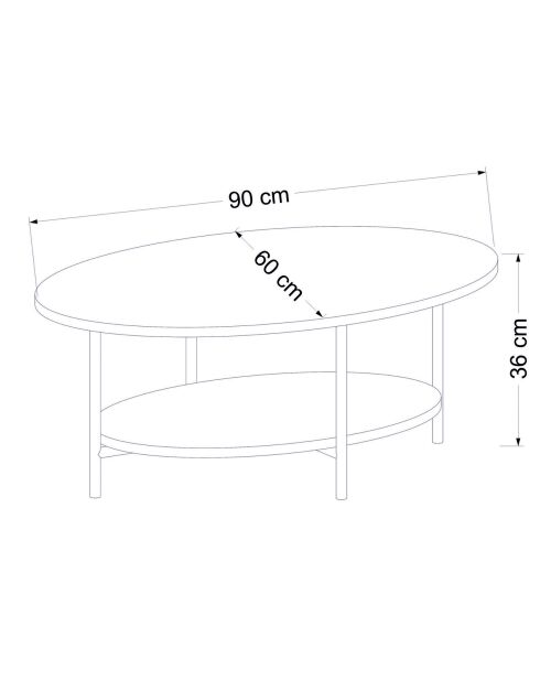 Table basse Élis chêne/blanc - 90x36x60 cm