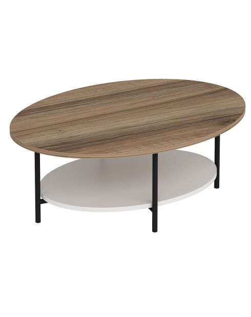 Élis salontafel eiken/wit - 90x36x60 cm