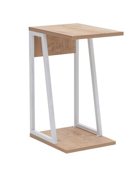 Table d'appoint Lissa chêne/blanc - 30x42x56.8 cm