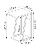 Table d'appoint Lissa chêne/blanc - 30x42x56.8 cm