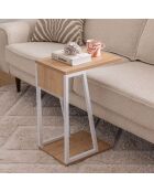 Table d'appoint Lissa chêne/blanc - 30x42x56.8 cm