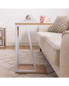 Table d'appoint Lissa chêne/blanc - 30x42x56.8 cm