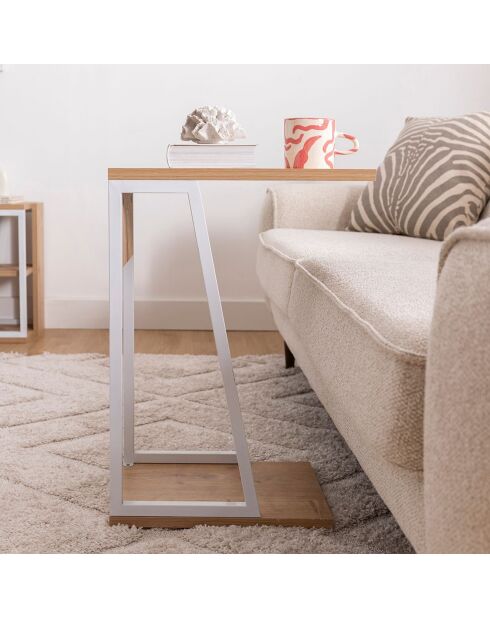 Table d'appoint Lissa chêne/blanc - 30x42x56.8 cm