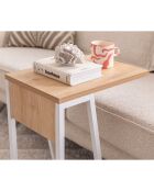 Table d'appoint Lissa chêne/blanc - 30x42x56.8 cm