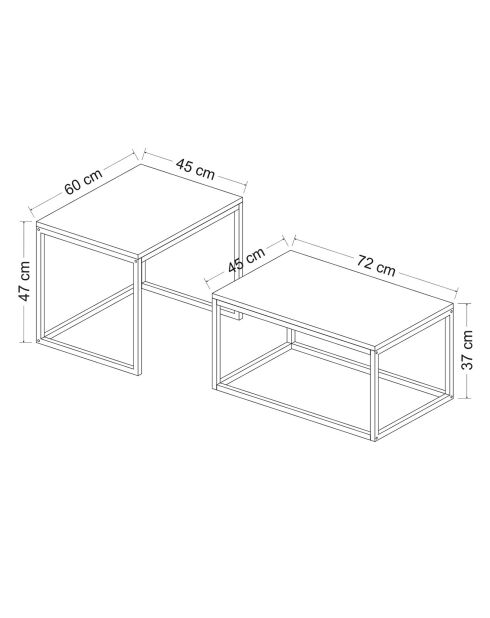 Mesa extraíble Léka negra - 72x45x37 cm