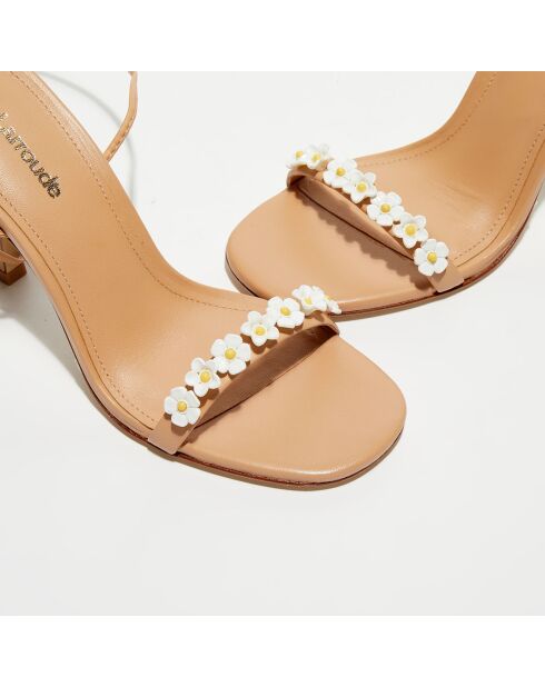 Sandali Goldie in pelle beige - tacco 7,6 cm