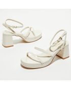 Sandales en Cuir verni Gio écrues - Talon 6 cm