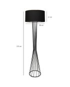 Lampadaire Ayd noire - 21x38x155 cm