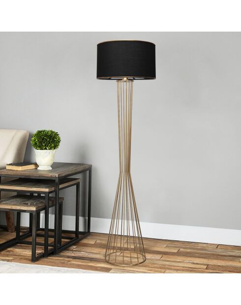 Lampadaire Ayd noir/doré - 21x38x155 cm