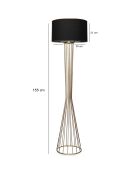 Lampadaire Ayd noir/doré - 21x38x155 cm