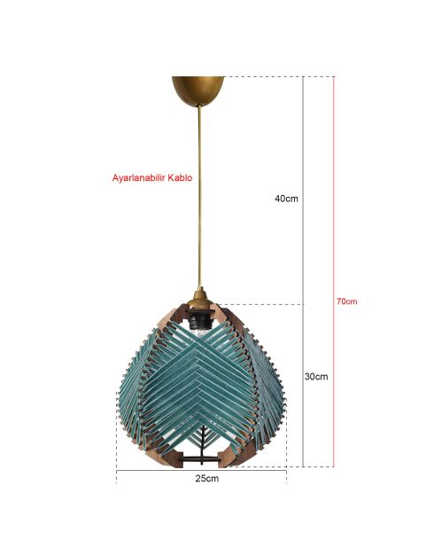 Suspension YL231 bleue - 30x25x70 cm