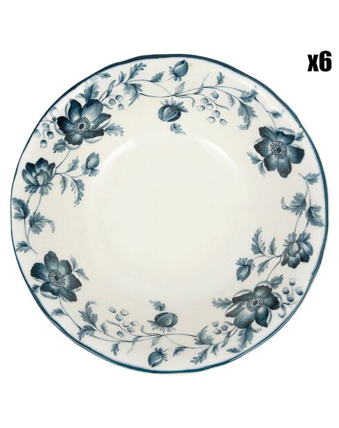 6 Coupelles Margaux bleues  - D.15.5x5 cm