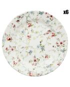 6 Assiettes dessert Fleurs Champêtres multicolores - D.21 cm