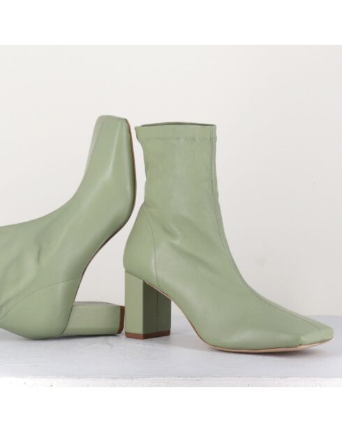 Bottines en Cuir vertes - Talon 6.5 cm