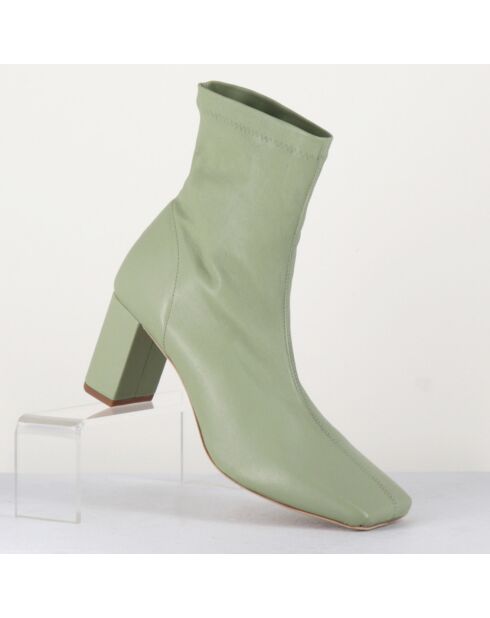 Bottines en Cuir vertes - Talon 6.5 cm