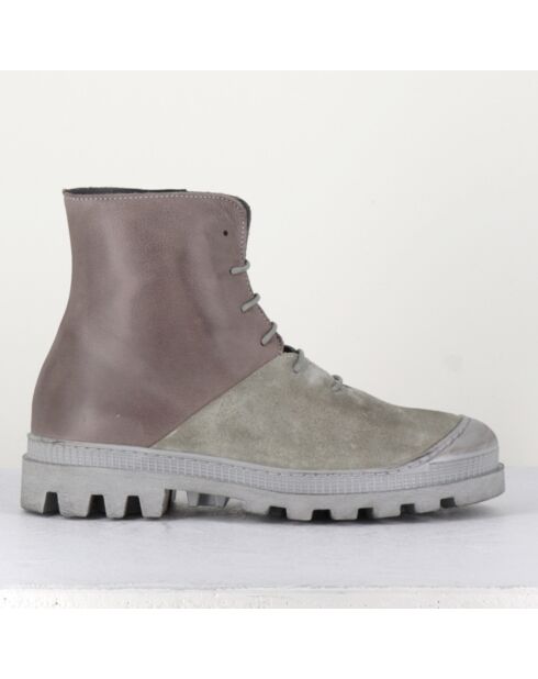 Boots en Cuir tressé multicolores