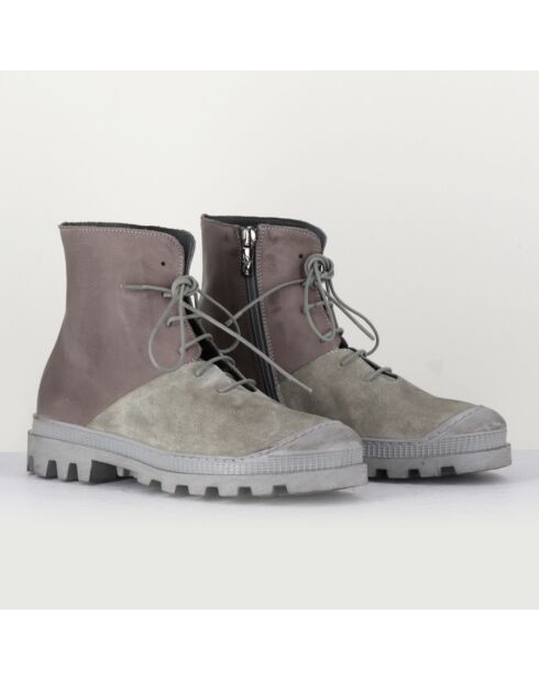 Boots en Cuir tressé multicolores
